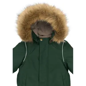 Waterproof jacket with faux fur for baby boy Mikk-Line Solid image-3