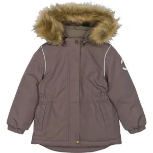 Waterproof jacket with faux fur for kids Mikk-Line Solid image-0