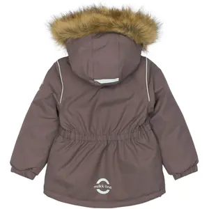 Waterproof jacket with faux fur for kids Mikk-Line Solid image-1
