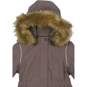 Waterproof jacket with faux fur for kids Mikk-Line Solid image-2