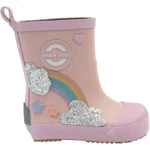 Παιδικές μπότες Mikk-Line Wellies Rainbow patch - Barefoot image-1