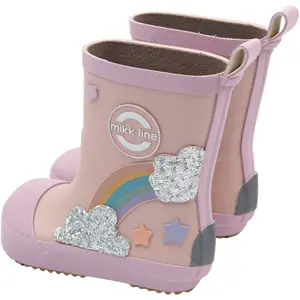 Παιδικές μπότες Mikk-Line Wellies Rainbow patch - Barefoot image-2