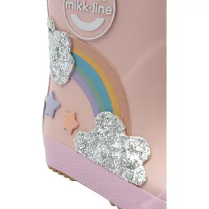 Παιδικές μπότες Mikk-Line Wellies Rainbow patch - Barefoot image-6