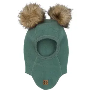 Full wool balaclava with baby pompom Mikk-Line image-0
