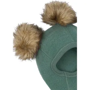 Full wool balaclava with baby pompom Mikk-Line image-2