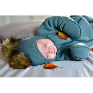 Full wool balaclava with baby pompom Mikk-Line image-3