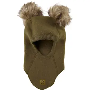 Full wool balaclava with baby pompom Mikk-Line image-0