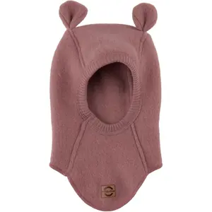 Full wool hood with ears for baby girl Mikk-Line