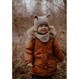 Full wool hood with ears for baby girl Mikk-Line image-1