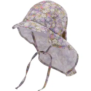 Summer hat with long collar for girls Mikk-Line AOP image-0