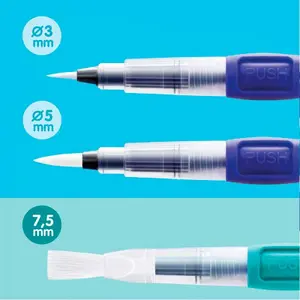 Box of 3 children's brushes with refillable reservoir Milan Agua image-2