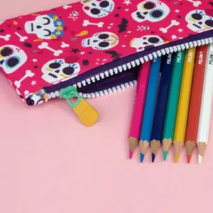 5 compartments pencil case Milan Calaveras image-1