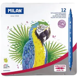 Doppelte Filzstifte in einer Metalldose Milan (x12)