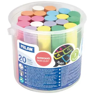 Box of 20 colored dustproof chalks Milan image-0