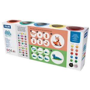 Set of 10 modelling clay pots Milan Basic image-2