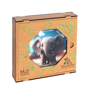 Puzzle de 46 pièces en bois Milliwood Ellie l'éléphant image-1