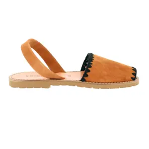 Child's suede leather crochet sandals Minorquines Avarca image-0