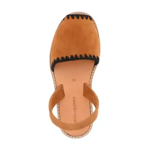 Child's suede leather crochet sandals Minorquines Avarca image-1