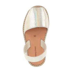 Baby girl metallic sandals Minorquines Avarca Laser Platino image-1