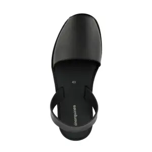 Black leather sandals for kids Minorquines Avarca image-1