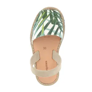 Girls' fabric palm sandals Minorquines Avarca Springs image-1
