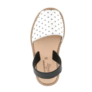 Leather polka dot girl sandals Minorquines Avarca image-1