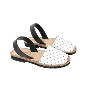 Leather polka dot girl sandals Minorquines Avarca image-2