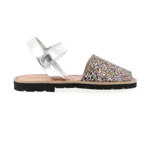 Glitter Velcro sandals for girls Minorquines Avarca image-0