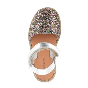 Glitter Velcro sandals for girls Minorquines Avarca image-1