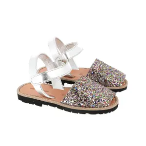 Glitter Velcro sandals for girls Minorquines Avarca image-2