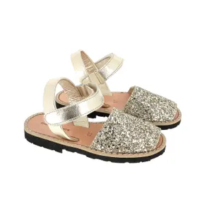 Glitter Velcro sandals for girls Minorquines Avarca image-2