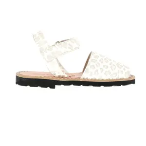 Metallic girl sandals Minorquines Avarca Velcro Kenya Té image-0