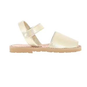 Platinum laser metal sandals for girls Minorquines Avarca Velcro image-0