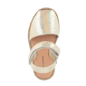 Platinum laser metal sandals for girls Minorquines Avarca Velcro image-1