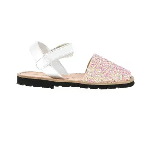 Sunny glitter velcro sandals for baby girls Minorquines Avarca image-0