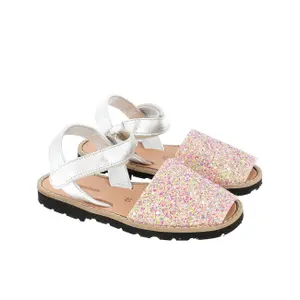 Sunny glitter velcro sandals for baby girls Minorquines Avarca image-2