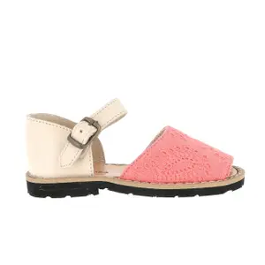 Embroidered canvas sandals for baby girls Minorquines Frailera image-0