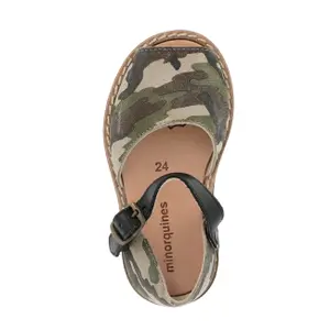 Camouflage leather buckle sandals for baby girls Minorquines Frailera image-2