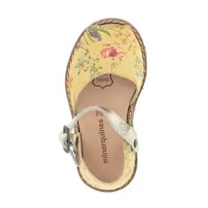 Flowered leather buckle sandals for baby girl Minorquines Frailera image-2