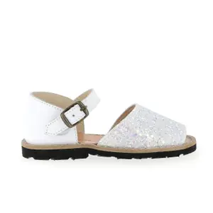 Girls' glitter sandals Minorquines Frailera Blanco 22 image-0