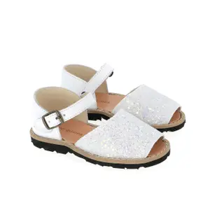 Girls' glitter sandals Minorquines Frailera Blanco 22 image-1