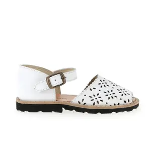 Girl's leather sandals Minorquines Frailera Fleur image-0