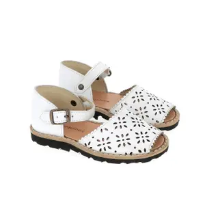 Girl's leather sandals Minorquines Frailera Fleur image-1