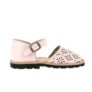 Baby girl leather sandals Minorquines Frailera Fleur image-0
