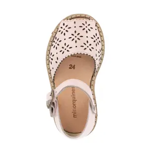 Baby girl leather sandals Minorquines Frailera Fleur image-2