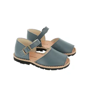 Baby girl leather sandals Minorquines Frailera Petrol image-1