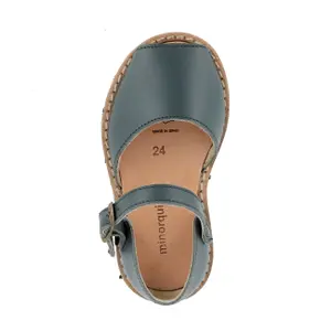 Baby girl leather sandals Minorquines Frailera Petrol image-2