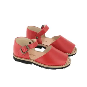 Baby girl leather sandals Minorquines Frailera Pomodoro image-1