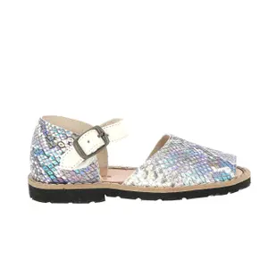 Baby girl sandals Minorquines Frailera Python Arc-en-Ciel image-0