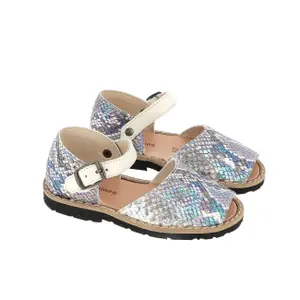 Baby girl sandals Minorquines Frailera Python Arc-en-Ciel image-2